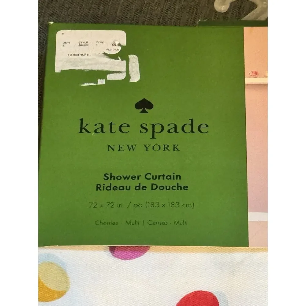 Kate Spade New York Multi Color Cherries Fabric Shower Curtain Rainbow Pride
